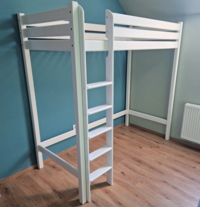 Gal�ria�gy - 80x200 cm vagy 90x200 cm - Akci�! - T�m�r borovi feny�, feh�rre festett kivitelben!- �gyr�ccsal, most 30 % kedvezm�nnyel! - Most aj�nd�k Naturtex kisp�rn�val!