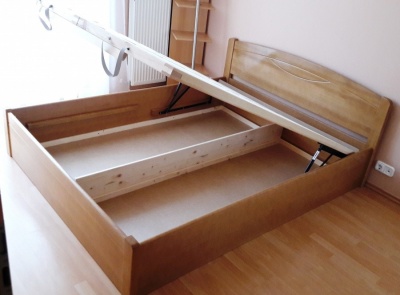 Fanni francia�gy - felnyithat� kivitel! - Mogyor� sz�nben - 140x200, 160x200 �s 180x200 cm - kem�nyfa - akci�! - Most 50 % kedvezm�nnyel- aj�nd�k memory kisp�rn�val!
